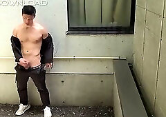 Joshiro sucked till cum outdoor