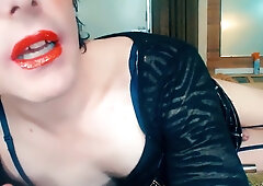 Molten Lips SISSY Jerk Off Instructions! Jism on My LIPS!