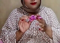 Ivvy crossdresser hijab feels horny after a month. Then she cums