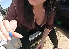 Intensive Car Play – Constricted Leggings Masturbation, Oral-job & Dirty Facial 305