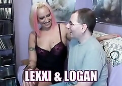 Golden-haired mother I'd like to fuck Lexxi Meyers takes off her sexually excited underware and swallows Logan's shlong until this guy fills