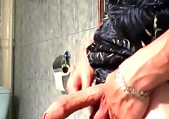 Milking off Sesh in the Bathroom/ Flashing Bootie and Suspending Balls/ Leaking Running Spunk