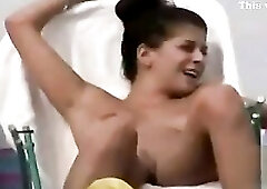 Amateur pussy is on display at the beach and a voyeur camera gives great views of the ladies that show their pussies to the world. One beauty smokes w