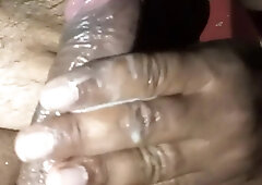 Indian adorable man lubing and pumping