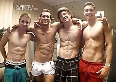 Brad Spear and other jocks jerking off in the same room