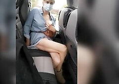 Crossed legs climax in public bus