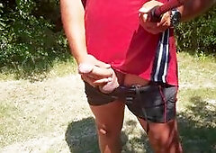 Desperately resisting the urge to pee in my beach shorts - struggling to hold it in