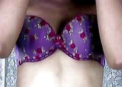 Naughty ladyboy strokes dick while fingering her tight ass