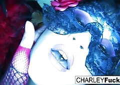 Charley wears some sexy lingerie and stockings