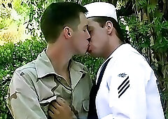 Army and Navy boys have a quick fling