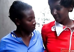 Natural large booty Afro amateur lesbian babes get jointly to lick some moist ebony twat and finger every other previous to anal sex-toy play  For ful