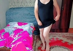 Shemale massage, big cock shemale masturbation