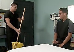 Cleaning boy caught on a doc masturbating - Lex Sabre and Adrian Suarez