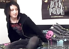 Cute emo Mylo Fox whacking off