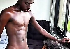 beautiful black brazilian boy feasts on his lighter skinned friend