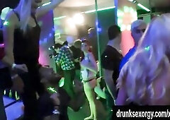 Lesbo pornstars eating their bewitching beavers and dancing erotically in the club