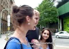 Cute Euro Couple Fucks Outdoors