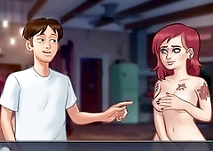 My super-hot transgender Gamer22 shows off during summertime saga gameplay