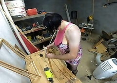 Spycam, hubby, high heels crossdresser