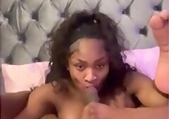 Self sucking and busting a load in her mouth