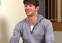 Cute guy jerks off first time infront of camera