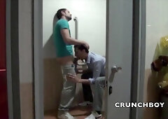 Sexy young Arab fucked by top latino in public toilets - CrunchBoy