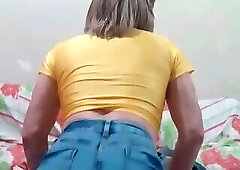 Carol, the naughty girl, in a thong.