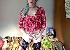 Obese, amateur crossdresser, mature