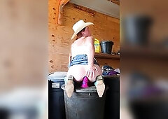 Huge m0nster ride in my feed room! Fucjing one as well as the other my holes as unfathomable as I could making my vagina explode and stretching my boo