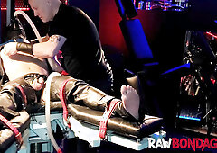Sweaty jock foot licking & deepthroating in raw bondage