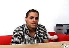 Boy takes a hot load after a sloppy glazy facial cumshot