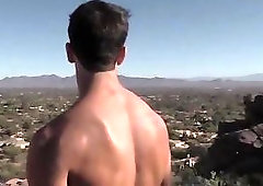 Hunk wank off his cock