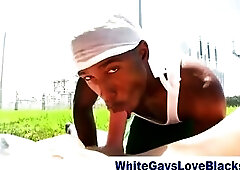 Black thug in doorag takes cock