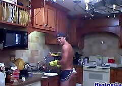 Pledging cocksucking teens cumsprayed