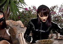 Fetish girls in latex using bdsm vibrators