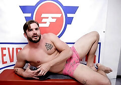 Carmen Valentina battles it out with Nathan Bronson in a heated sex fight ending with a creampie