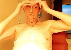 Naked Stretching Testicle Tonic On My Face And Pink Cigar