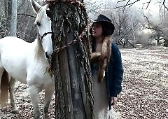 Farmers wife thirsty for ramrod in the throat.