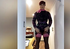 Naughty Nadia (trans, Crossdressing, Feminization, Transformation, Female Mask, Garters, High Heels) - Nody Nadia