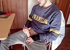 Crossdressing old man, amateur straight first time, homemade muscle solo