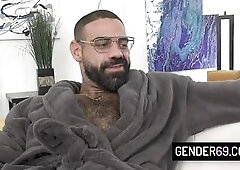 Pervert boss barebacks the soaked booty of hot TS Ivory Mayhem