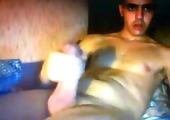 smooth turkish guy wanking huge thick cock on cam