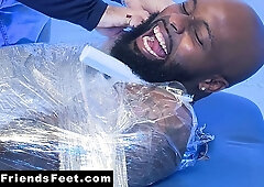 Hairy Dallas Experienced Feet Tickles While Wrapped