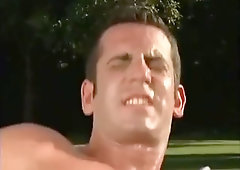 Hunks have sex in the forest