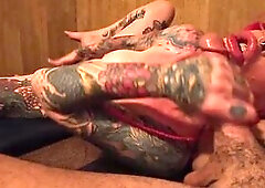 British Alternative Pink Hair Wench Piggy Throat Screwed In Nudist Spa