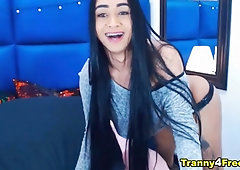 Humungous Man-Meat Ladyboy Honey Solo Getting Off