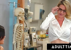 ADULT TIME - Savannah Sixx and Vanessa Sky Get CAUGHT SCISSORING By MILF Doctor! THREESOME! - XXX Movie