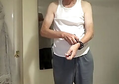 Old men, old men stripped, strip dance