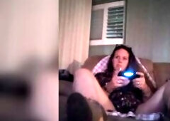 Amateur mother I'd like to fuck Playing Movie Games In Hawt Night Gown