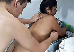 I suck my stepmothers delicious pussy in the laundry room. Pt3. We ended up fucking hard and rich